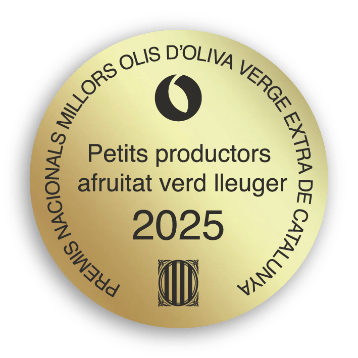 Segell dels Premis Nacionals d’Olis d’Oliva Verge Extra de Catalunya 2025 per a Torre Roja Arbequina, categoria Afruitat Verd Lleuger